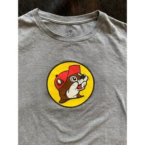 Buc-ee’s Gray T-Shirt Adult Small – Beaver Front & Large Logo Back